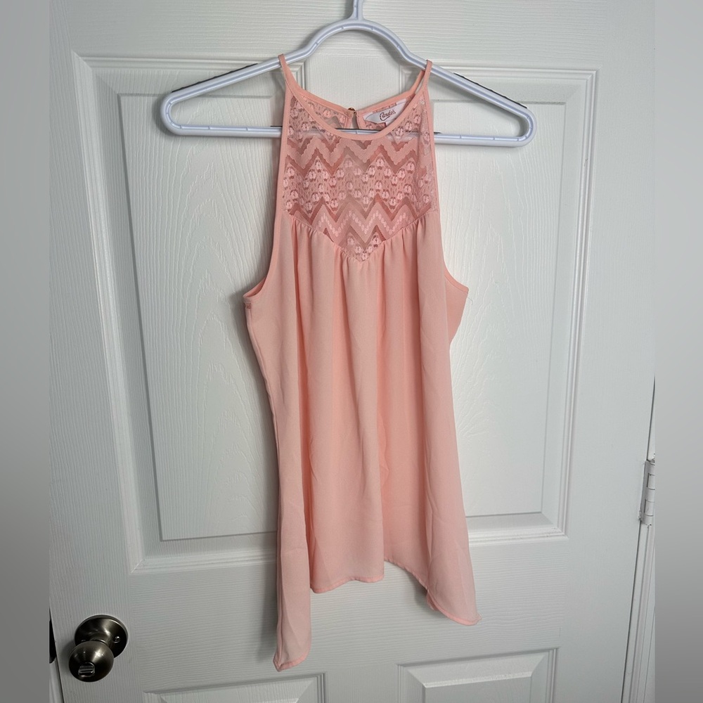 Candie's Pink Lace Halter Top